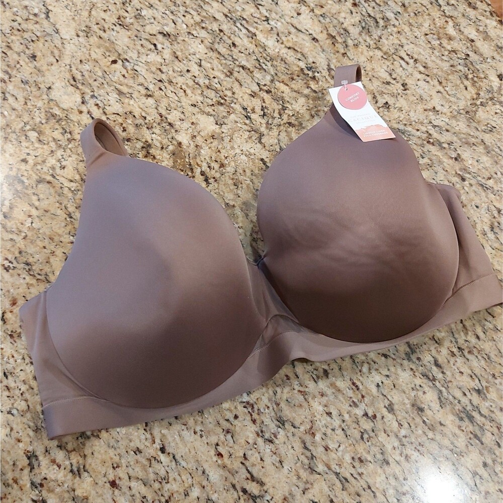 CACIQUE LIGHTLY LINED FULL COVERAGE Bra COMFORT BLISS SIZE 46F NWT BROWN UW $49